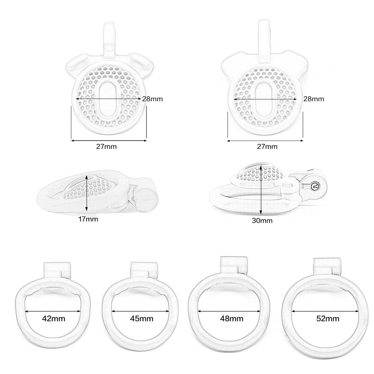 Polarized Mesh Chastity Cage Chastity Lock ZOO-LOCK